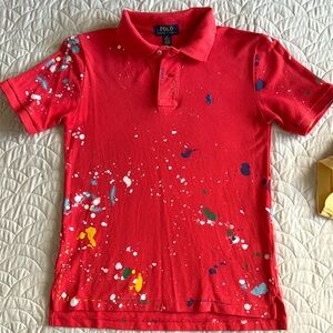 Boy’s Polo Shirt in red Size M (10-12) Used three times. No stains or rips.